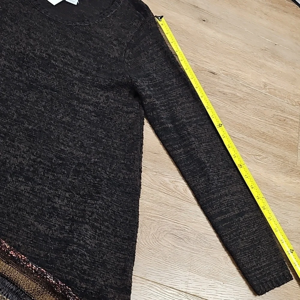 NWT Soft Surroundings Raku Brown & Black Marled Knit Asymmetric Tunic Sweater